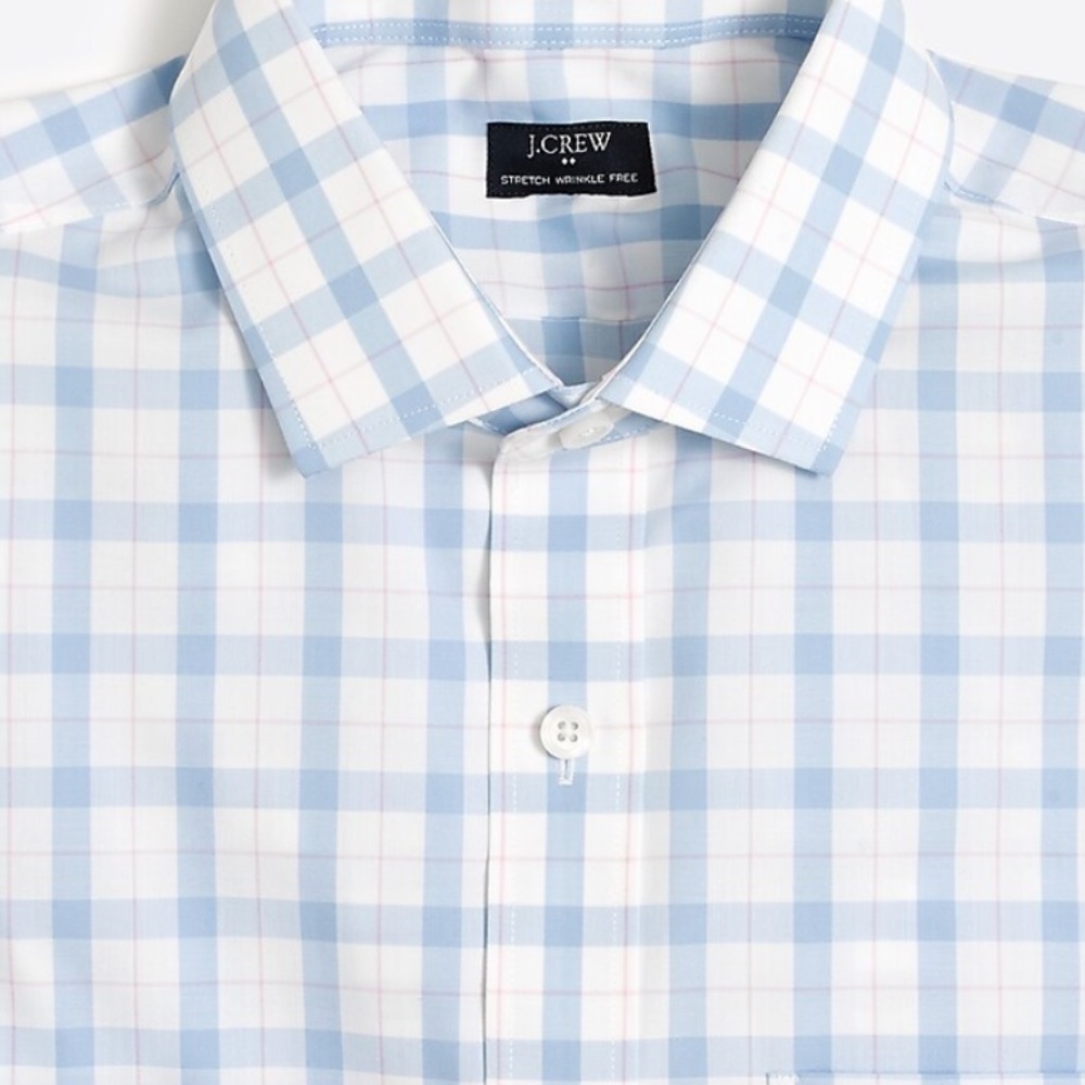 J.Crew Factory Thompson Blue and Pink Flex Fit Men's Button Down Shirt